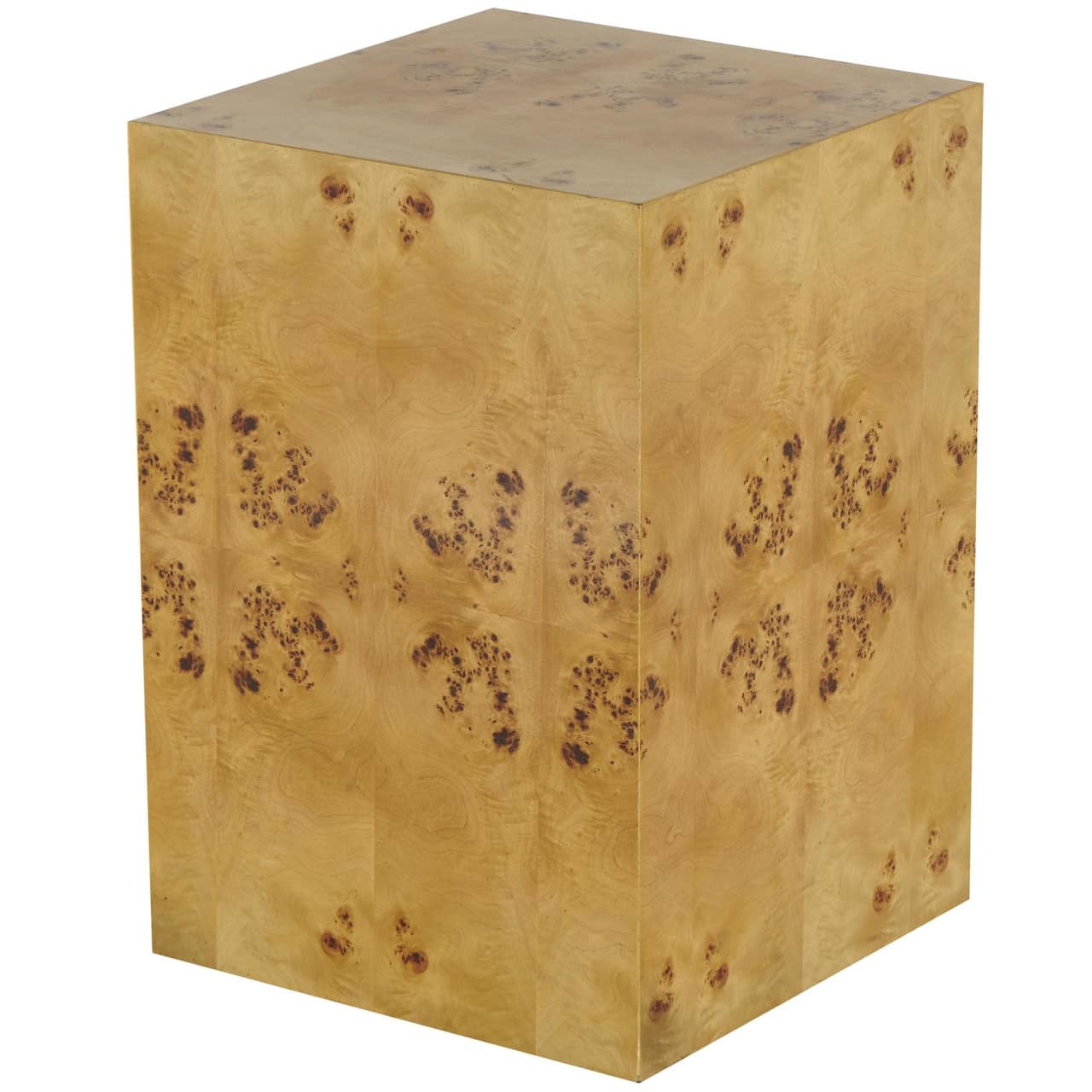 23" Brown Square Cube Accent Table with Wood Grain Patterns
